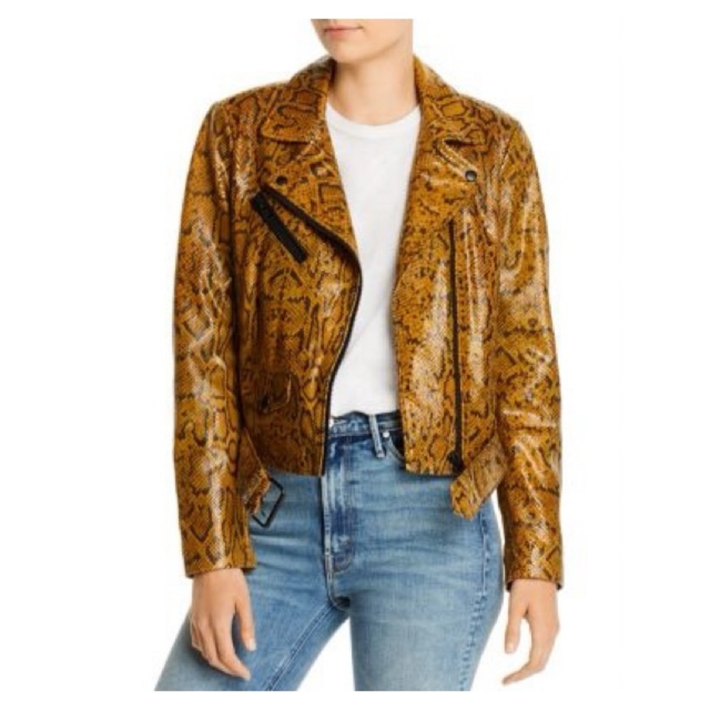 Notes Du Nord Mercy Snake-Embossed Leather Jacket